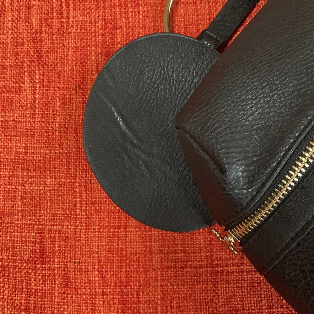 Disney x Typo Black Faux Leather Vegan Mickey Ear Mouse Backpack